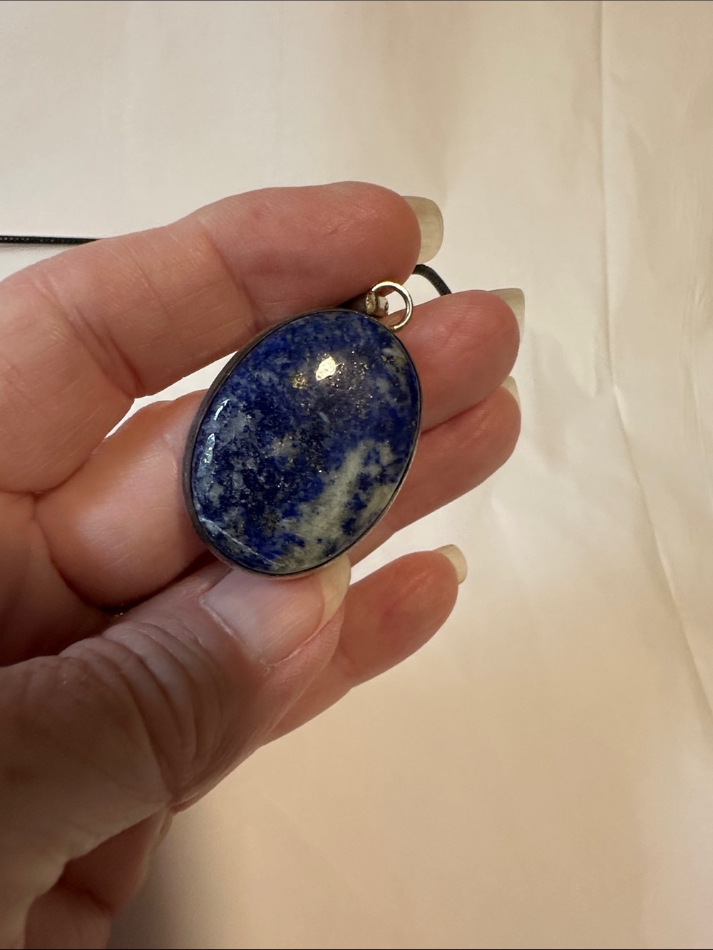 Lapis lazuli Oval Stone Pendant Necklace